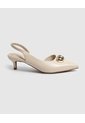 Tacones  Destalonados Con Aplique  Para Mujer Beige Patprimo de Patprimo