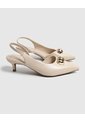 Tacones  Destalonados Con Aplique  Para Mujer Beige Patprimo de Patprimo