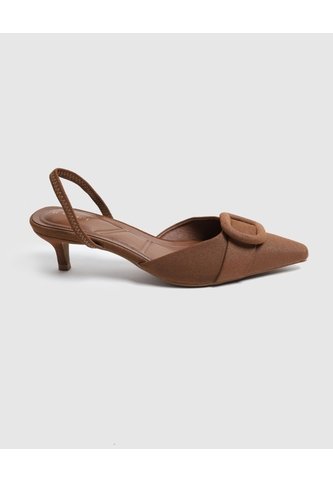 Tacones Destalonados Con Hebilla   Para Mujer Café Patprimo Patprimo