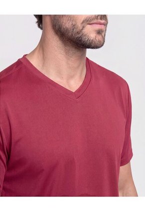 Camiseta Deportiva Unicolor Para Hombre Vino Patprimo