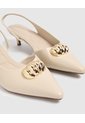 Tacones  Destalonados Con Aplique  Para Mujer Beige Patprimo de Patprimo