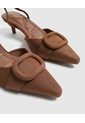 Tacones Destalonados Con Hebilla   Para Mujer Café Patprimo de Patprimo
