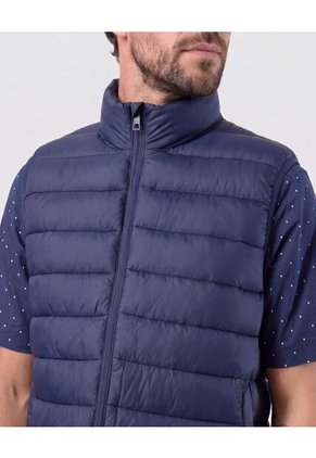Chaleco Acolchado Cuello Alto Para Hombre Azul Patprimo