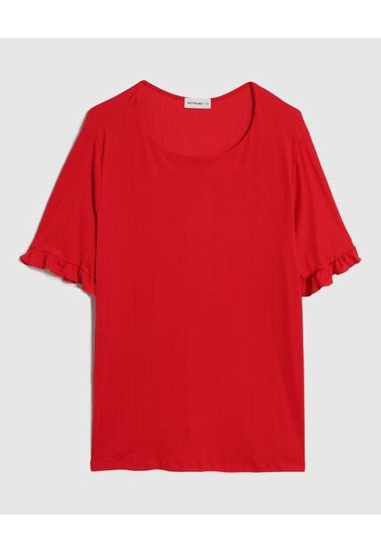 Camiseta  Para Mujer Manga Corta Cuello Redondo Color Rojo Marca Patprimo #14091457