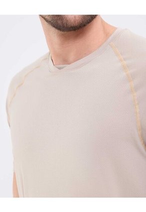 Camiseta Con Textura   Para Hombre Beige Patprimo