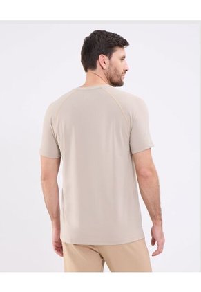 Camiseta Con Textura   Para Hombre Beige Patprimo