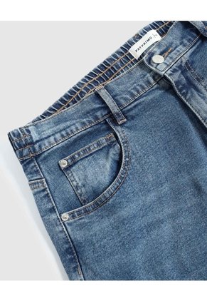 Jean Straight De Tiro Medio  Curvy  Para Mujer Azul Patprimo
