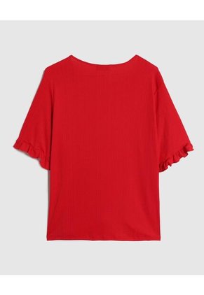 Camiseta  Para Mujer Manga Corta Cuello Redondo Color Rojo Marca Patprimo #14091457