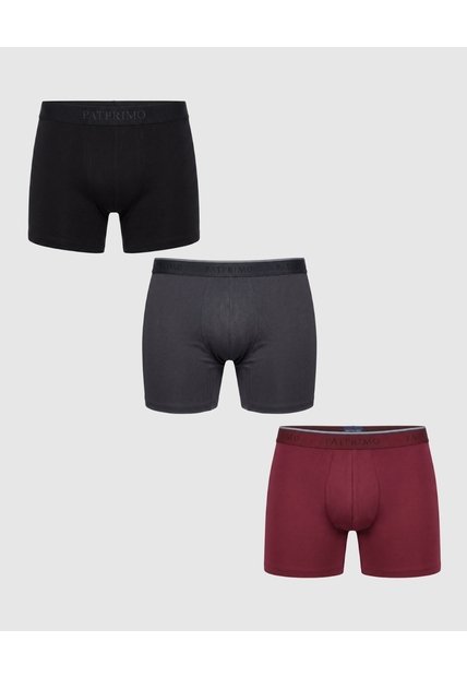 Set X3 Boxers Con Ajuste  X3 Para Hombre Negro Patprimo