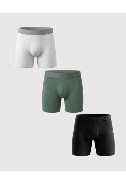 Set X3 Bóxer Unicolor De Soporte Anatómico  X3 Para Hombre Negro Patprimo