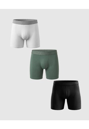 Set X3 Bóxer Unicolor De Soporte Anatómico X3 Para Hombre Negro Patprimo