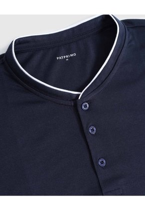 Pijama Corta Con Botones Para Hombre Azul Patprimo