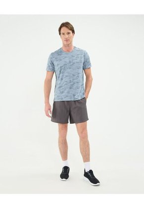 Camiseta Manga Corta Unicolor Texturizada  Para Hombre Azul Patprimo