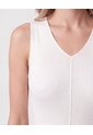 Vestido Midi Tejido Cuello V   Para Mujer Blanco Patprimo de Patprimo