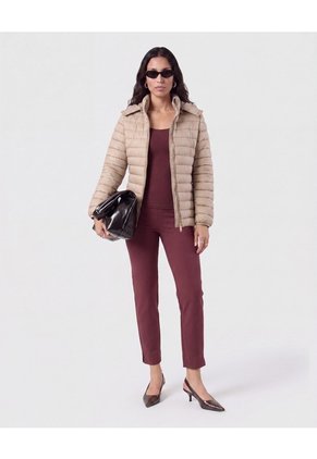Pantalón Slim De Tiro Alto Con Aberturas Para Mujer Vino Patprimo