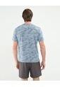 Camiseta Manga Corta Unicolor Texturizada  Para Hombre Azul Patprimo de Patprimo