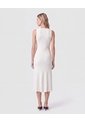 Vestido Midi Tejido Cuello V   Para Mujer Blanco Patprimo de Patprimo