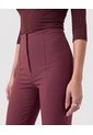 Pantalón Slim De Tiro Alto Con Aberturas  Para Mujer Vino Patprimo de Patprimo