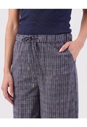 Pantalón De Bota Ancha Con Cordón Para Mujer Azul Patprimo