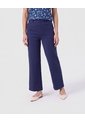 Pantalón Recto De Tiro Alto   Para Mujer Azul Patprimo de Patprimo