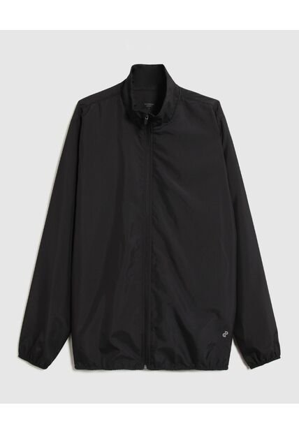 Chaqueta Unicolor Tipo Rompe Vientos   Para Hombre Negro Patprimo
