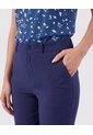 Pantalón Recto De Tiro Alto   Para Mujer Azul Patprimo de Patprimo