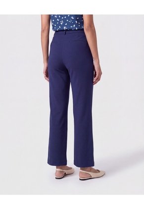 Pantalón Recto De Tiro Alto   Para Mujer Azul Patprimo