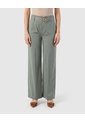 Pantalón Wide Leg Con Cinturón   Para Mujer Verde Patprimo de Patprimo
