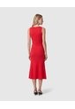 Vestido Midi Tejido Cuello V   Para Mujer Rojo Patprimo de Patprimo