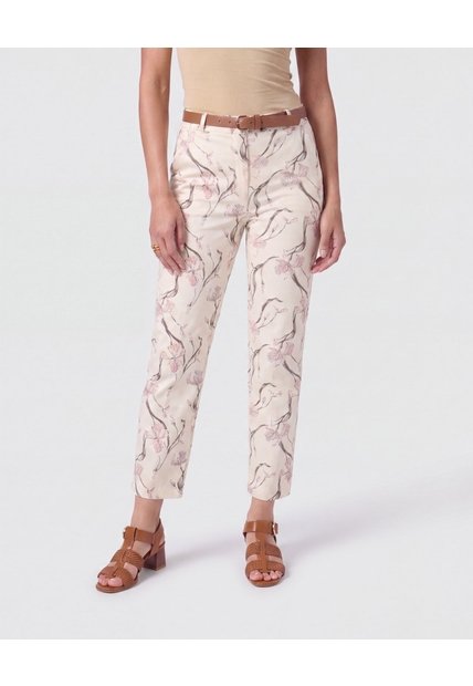Pantalón Tobillero Ajuste Sastre  Para Mujer Blanco Patprimo