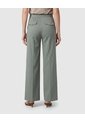 Pantalón Wide Leg Con Cinturón   Para Mujer Verde Patprimo de Patprimo
