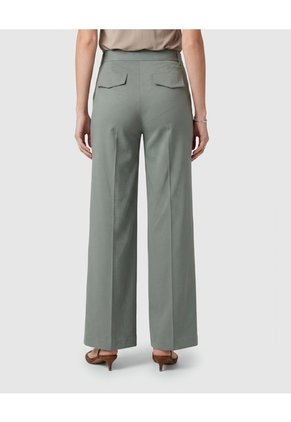 Pantalón Wide Leg Con Cinturón   Para Mujer Verde Patprimo