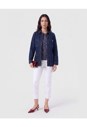Pantalón Capri Ajustado Para Mujer Blanco Patprimo