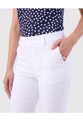 Pantalón Capri Ajustado Para Mujer Blanco Patprimo