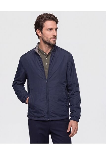 Chaqueta Doble Faz Con Cuello Alto   Para Hombre Azul Patprimo