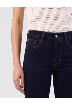 Jean Bota Recta Tiro Alto Para Mujer Azul Patprimo