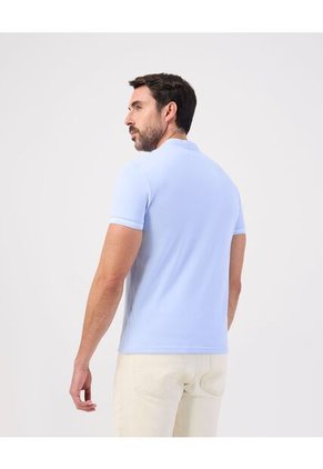 Polo Slim Fit Cuello Mao Y Bolsillo Para Hombre Azul Patprimo