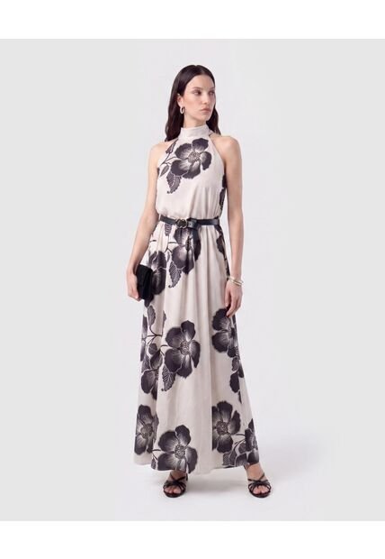 Vestido Cuello Halter Largo   Para Mujer Blanco Patprimo