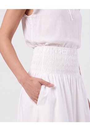 Falda Media Con Nido De Abeja Para Mujer Blanco Patprimo
