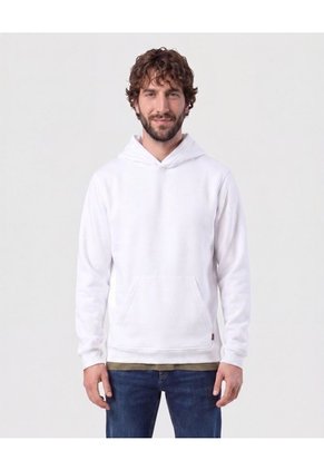 Buzo Con Capucha Y Bolsillo Kangoo Para Hombre Blanco Patprimo