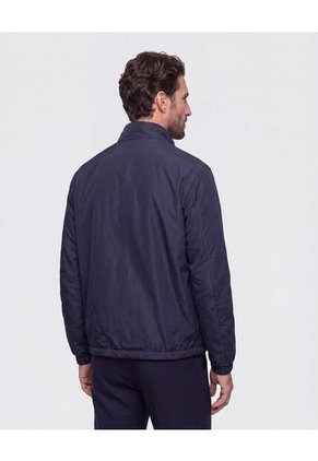 Chaqueta Doble Faz Con Cuello Alto Para Hombre Azul Patprimo