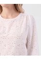 Blusa Bordado Suizo Manga Larga   Para Mujer Blanco Patprimo de Patprimo