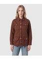 Chaqueta Con Ajuste De Cintura   Para Mujer Café Patprimo de Patprimo