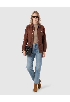 Chaqueta Con Ajuste De Cintura   Para Mujer Café Patprimo