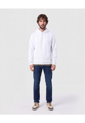 Buzo Con Capucha Y Bolsillo Kangoo Para Hombre Blanco Patprimo