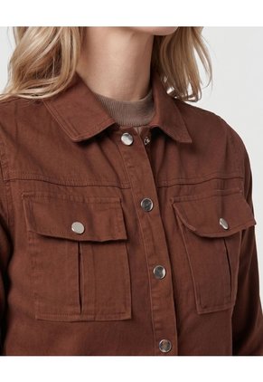 Chaqueta Con Ajuste De Cintura   Para Mujer Café Patprimo