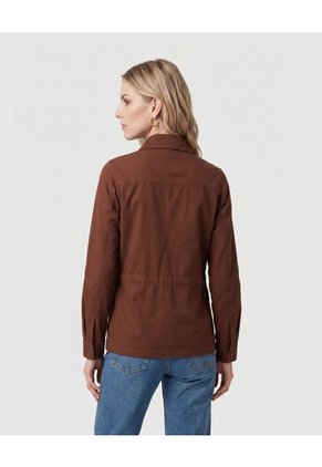Chaqueta Con Ajuste De Cintura   Para Mujer Café Patprimo