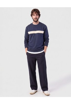 Buzo Con Franja En Contraste   Para Hombre Azul Patprimo