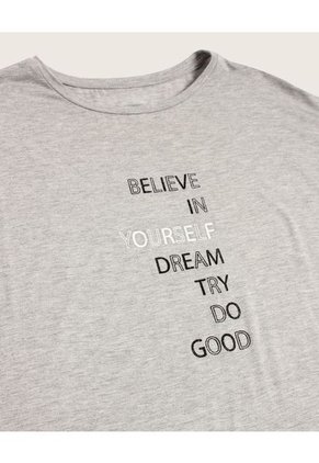 Camiseta Para Mujer Manga Corta Color Gris Marca Patprimo #30093109