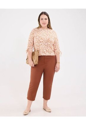 Camiseta Para Mujer Manga 3/4 Cuello Redondo Color Naranja Marca Patprimo #14091411